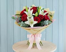 Букет цветов из:  Лилии и Розы #REPLACE_PRED# Новолотошино