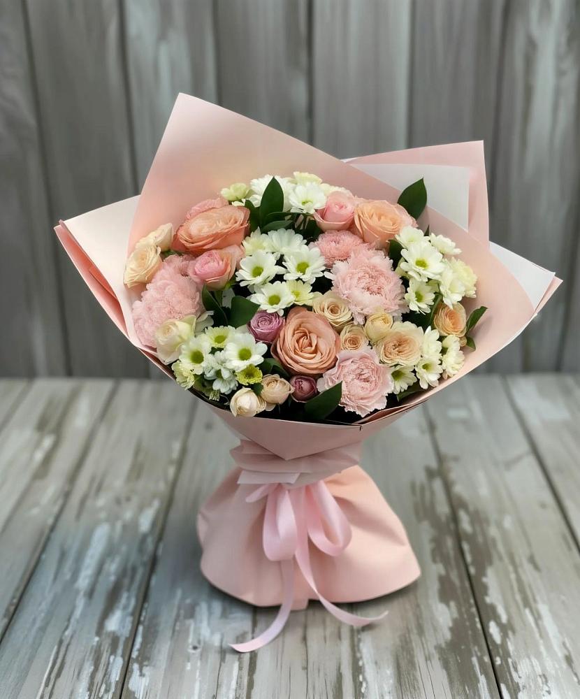 Букет цветов из: Гвоздики, Розы и Хризантемы в Новолотошино