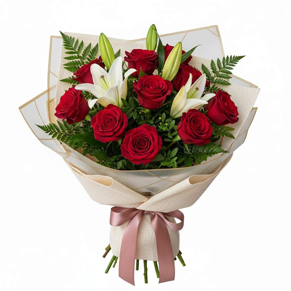 Букет цветов из: Лилии и Розы в Новолотошино