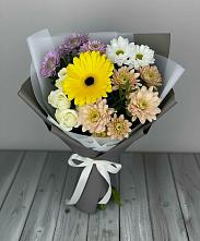 Букет цветов из:  Розы, Герберы и Хризантемы #REPLACE_PRED# Новолотошино