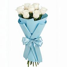 Букет 7 белых роз Проуд в Новолотошино