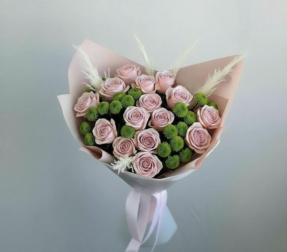 Букет цветов из: Розы и Хризантемы в Новолотошино