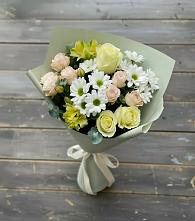 Букет цветов из:  Альстромерии, Розы и Хризантемы в Новолотошино